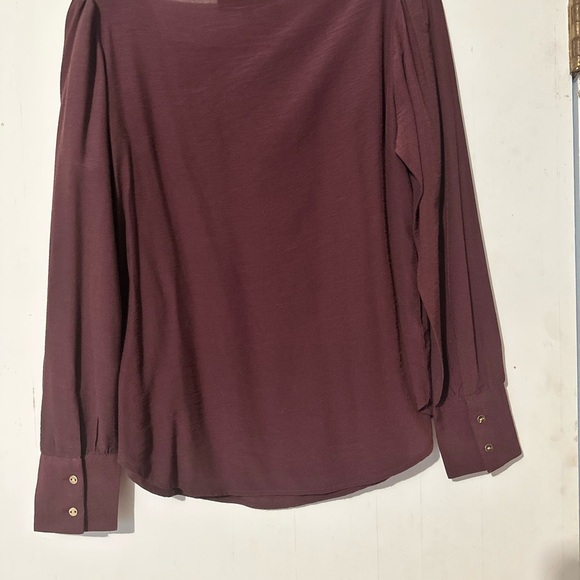 LOFT Red Long Sleeve Relaxed Blouse - Picture 2 of 3